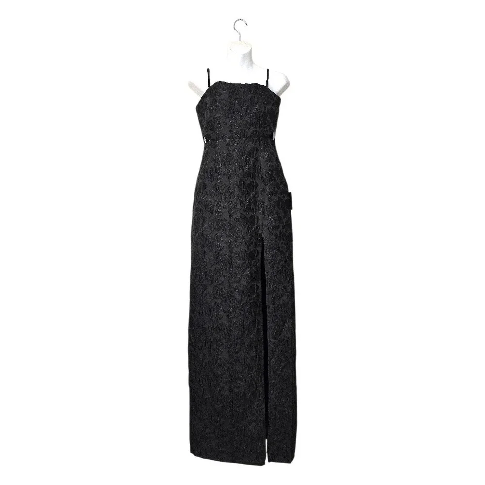 Lulus Gorgeously Chic Floral Jacquard Cutout Maxi Dress Sz S NWT - Picture 2 of 15